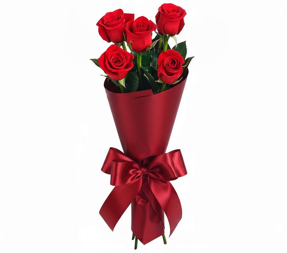 Букет 5 Красных роз Эдлесс Лав в Шаранге