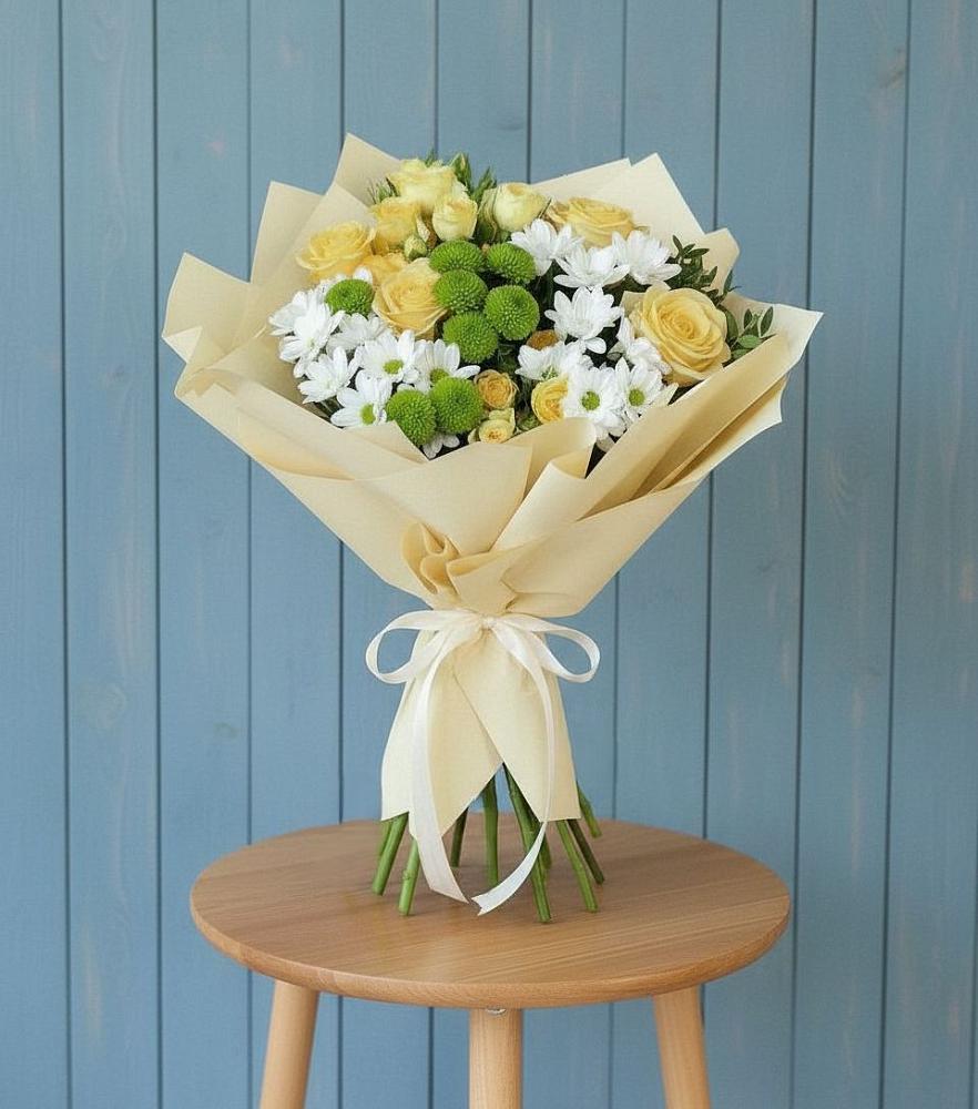 Букет цветов из: Хризантемы и Розы в Шаранге