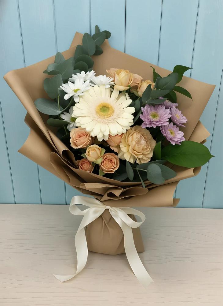 Букет цветов из: Герберы и Хризантемы в Шаранге