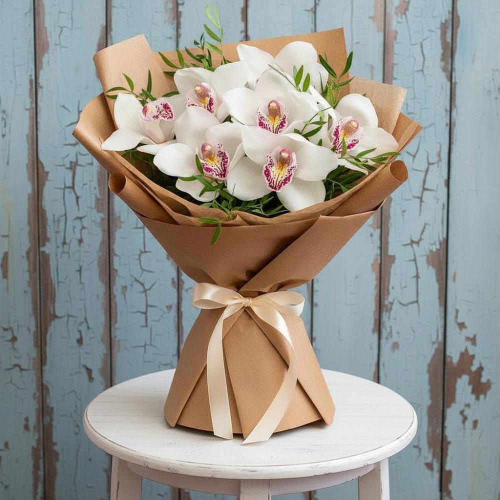 Букет цветов из: Орхидеи и Розы в Шаранге