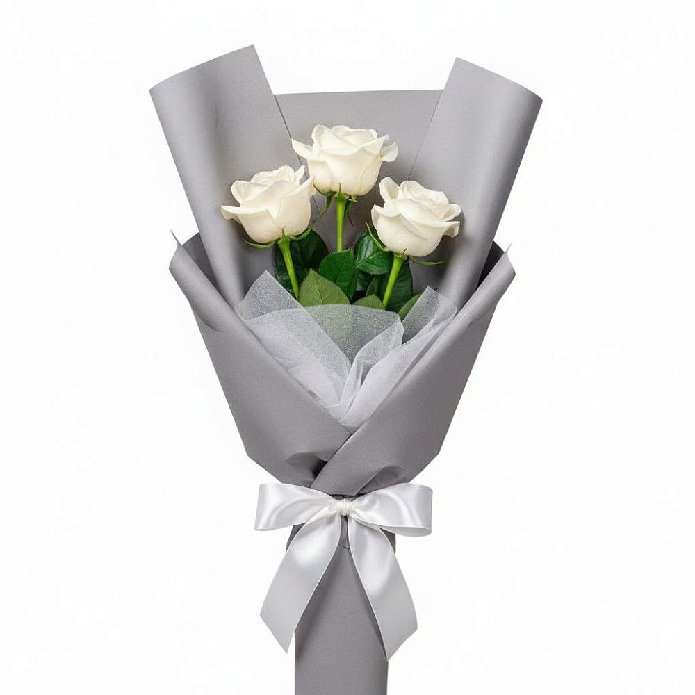 Букет 3 белые розы в Шаранге