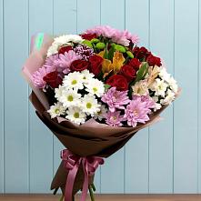 Букет цветов из:  Розы, Хризантемы и Альстромерии #REPLACE_PRED# Шаранге