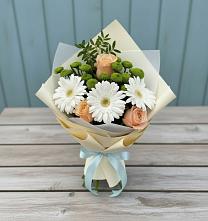 Букет цветов из:  Герберы, Розы и Хризантемы в Шаранге