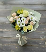 Букет цветов из:  Альстромерии, Розы и Хризантемы в Шаранге
