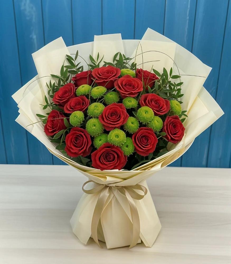 Букет цветов из: Розы и Хризантемы в Шаранге