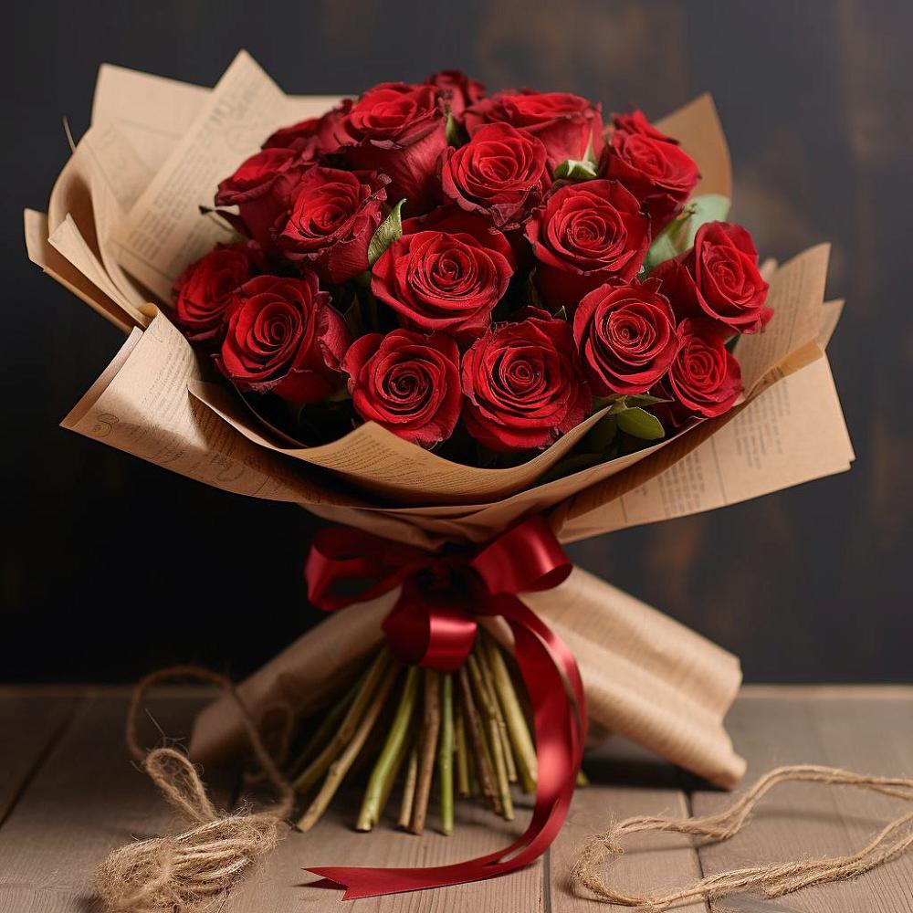 Букет 17 Красных роз Эдлесс Лав в Шаранге